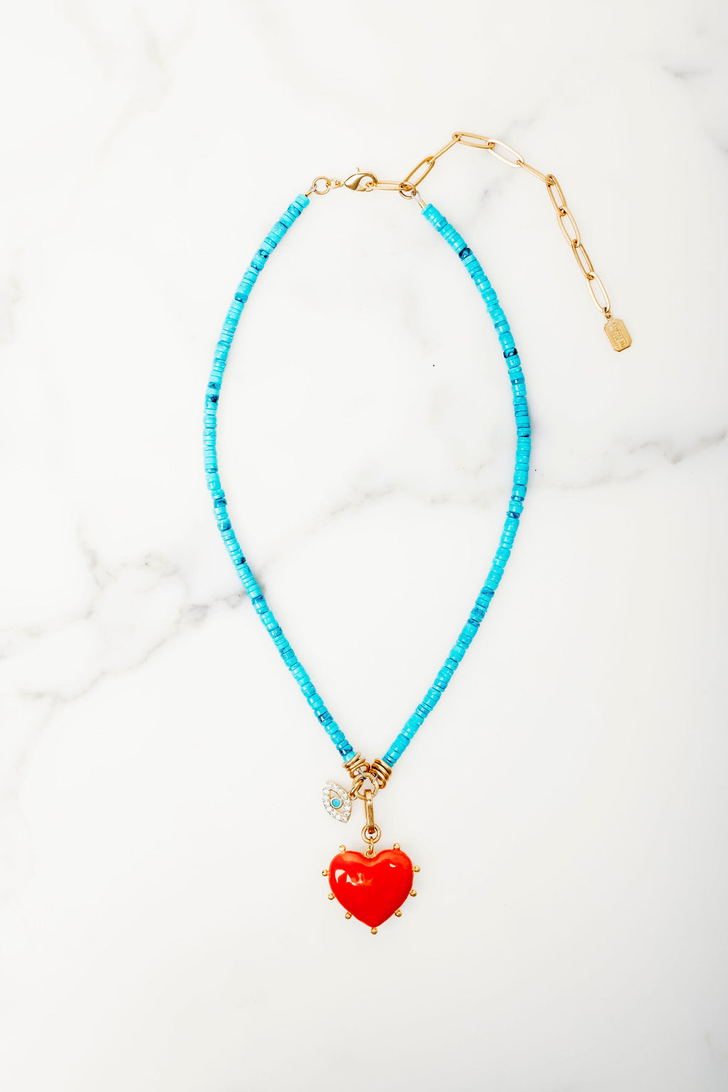 Giselle Turquoise Beaded Charm Necklace – Elizabeth Cole Jewelry