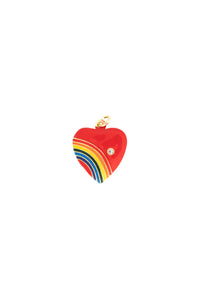 Red Rainbow Heart Charm - Elizabeth Cole Jewelry