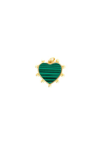 Malachite-Heart-Charm - Elizabeth Cole Jewelry
