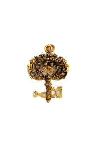 Ornate Golden Key Charm - Elizabeth Cole Jewelry